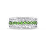 0.35ct Diamond & 0.56ct Green Garnet 14k White Gold Lady's Ring