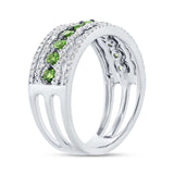0.35ct Diamond & 0.56ct Green Garnet 14k White Gold Lady's Ring