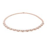 7.73ct 18k Rose Gold Diamond Baguette Necklace