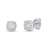 0.51ct 14k White Gold Diamond Cluster Stud Earring
