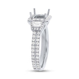 1.45ct 18k White Gold Diamond Semi-mount Ring for 5.5x5.5mm Center