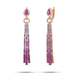 0.38ct Diamond & 5.91ct Pink Sapphire 14k Rose Gold Earring