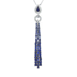 0.19ct Diamond & 2.91ct Blue Sapphire 14k White Gold Necklace