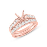 0.76ct 14k Rose Gold Diamond Semi-mount Ring 2-pc