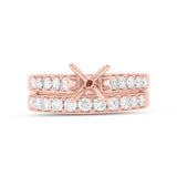 0.76ct 14k Rose Gold Diamond Semi-mount Ring 2-pc