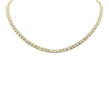 4.71ct 14k Yellow Gold Diamond Tennis Necklace