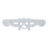 0.19ct 18k White Gold Diamond Semi-mount Ring for 0.75ct Center