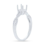 0.19ct 18k White Gold Diamond Semi-mount Ring for 0.75ct Center