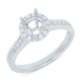 0.30ct 18k White Gold Diamond Semi-mount Ring for 0.75ct Center