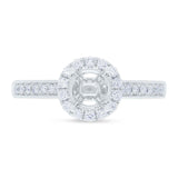 0.30ct 18k White Gold Diamond Semi-mount Ring for 0.75ct Center