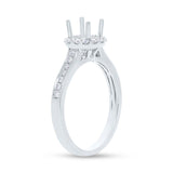 0.30ct 18k White Gold Diamond Semi-mount Ring for 0.75ct Center