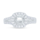 0.53ct 18k White Gold Diamond Semi-mount Ring for 1.00ct Center