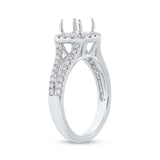 0.53ct 18k White Gold Diamond Semi-mount Ring for 1.00ct Center