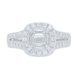 0.64ct 18k White Gold Diamond Semi-mount Ring for 1.50ct Center
