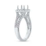 0.64ct 18k White Gold Diamond Semi-mount Ring for 1.50ct Center