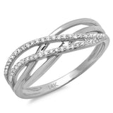 0.16ct 14k White Gold Diamond Bridge Ring Size 6