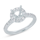 0.58ct 18k White Gold Diamond Semi-mount Ring for 1.00ct Center