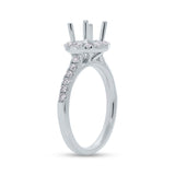 0.58ct 18k White Gold Diamond Semi-mount Ring for 1.00ct Center