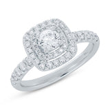 0.40ct Round Brilliant Center and 0.51ct Side 14k White Gold Diamond Engagement Ring