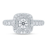 0.40ct Round Brilliant Center and 0.51ct Side 14k White Gold Diamond Engagement Ring