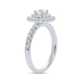 0.40ct Round Brilliant Center and 0.51ct Side 14k White Gold Diamond Engagement Ring