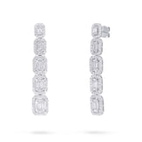 4.21ct 18k White Gold Diamond Baguette Earring