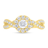 0.40ct Round Brilliant Center and 0.60ct Side 14k Yellow Gold Diamond Engagement Ring