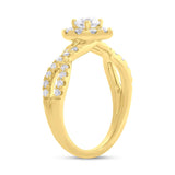 0.40ct Round Brilliant Center and 0.60ct Side 14k Yellow Gold Diamond Engagement Ring