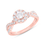 0.40ct Round Brilliant Center and 0.60ct Side 14k Rose Gold Diamond Engagement Ring