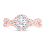 0.40ct Round Brilliant Center and 0.60ct Side 14k Rose Gold Diamond Engagement Ring