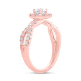 0.40ct Round Brilliant Center and 0.60ct Side 14k Rose Gold Diamond Engagement Ring