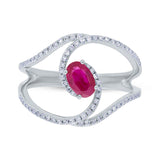 0.21ct Diamond & 0.55ct Ruby 14k White Gold Ring