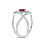 0.21ct Diamond & 0.55ct Ruby 14k White Gold Ring