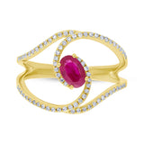 0.21ct Diamond & 0.55ct Ruby 14k Yellow Gold Ring