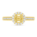 0.30ct 18k Yellow Gold Diamond Semi-mount Ring for 0.75ct Center
