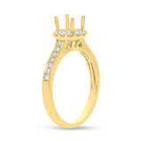 0.30ct 18k Yellow Gold Diamond Semi-mount Ring for 0.75ct Center