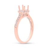 0.30ct 18k Rose Gold Diamond Semi-mount Ring for 0.75ct Center
