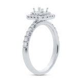 0.45ct 14k White Gold Diamond Semi-mount Ring for 3.75x3.75mm Center
