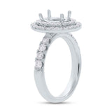 1.05ct 14k White Gold Diamond Semi-mount Ring for 8.8x6mm Center
