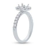 0.65ct 14k White Gold Diamond Semi-mount Ring for 4.5x4.5mm Center
