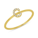 0.04ct 14k Yellow Gold Diamond Lady's Ring - Letter C