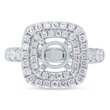 1.00ct 14k White Gold Diamond Semi-mount Ring for 1.50ct Center