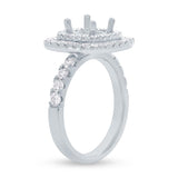 1.00ct 14k White Gold Diamond Semi-mount Ring for 1.50ct Center