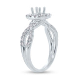 0.60ct 14k White Gold Diamond Semi-mount Ring for 0.40ct Center