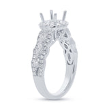 1.21ct 18k White Gold Diamond Semi-mount Ring for 1.00ct Center