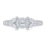 0.77ct 18k White Gold Diamond Semi-mount Ring for 1.50ct Center