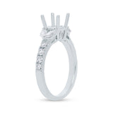 0.77ct 18k White Gold Diamond Semi-mount Ring for 1.50ct Center