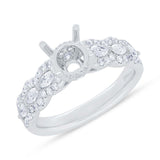 0.83ct 18k White Gold Diamond Semi-mount Ring for 1.00ct Center