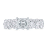 0.83ct 18k White Gold Diamond Semi-mount Ring for 1.00ct Center