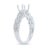 0.83ct 18k White Gold Diamond Semi-mount Ring for 1.00ct Center